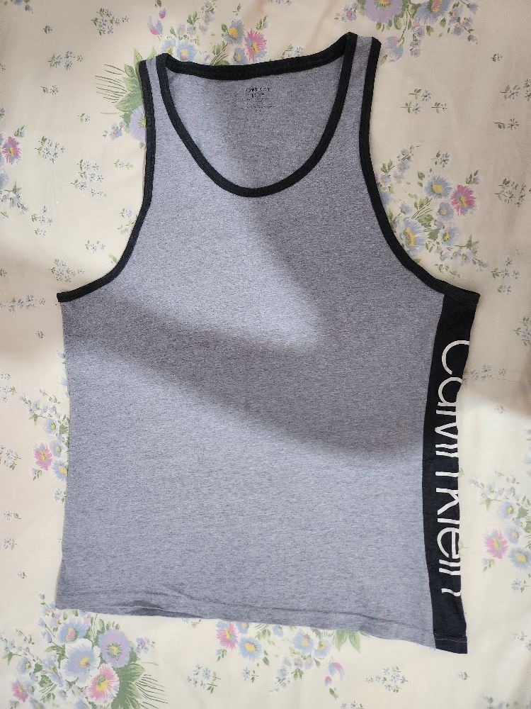 Calvin Klein débardeur gris à logo latéral