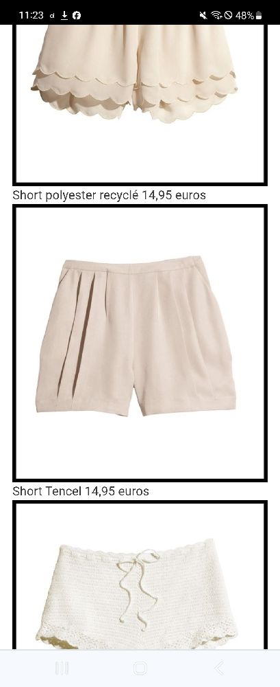 Short femme H&M