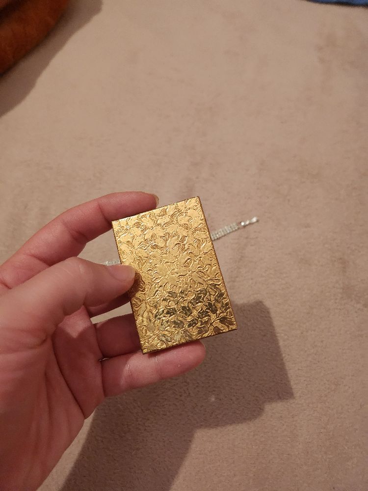 Vintage Helena Rubinstein Compact Box Gold Tone Floral Deco
