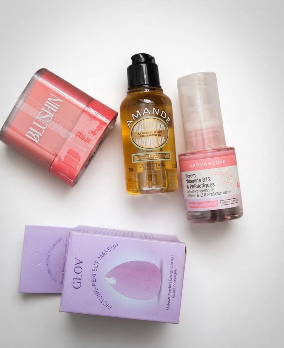 Lot beauté & soins – Blush, L’Occitane, Aroma-Zone & GLOV