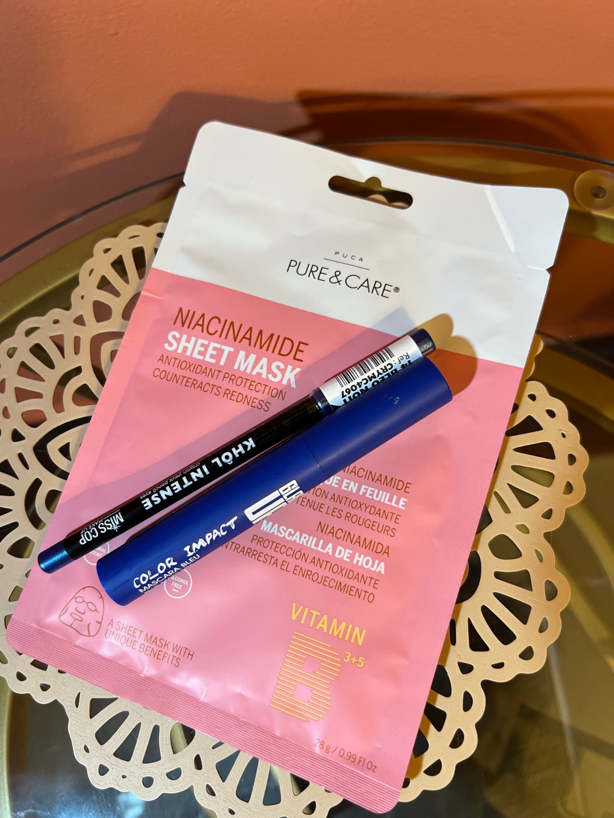 Lot de  Mascara Bleu,Crayon bleu et masque