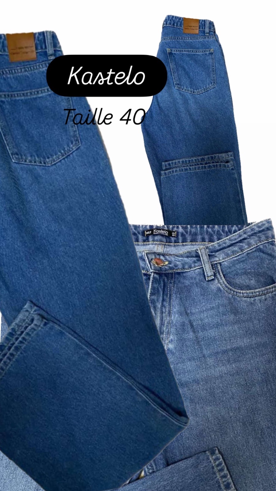 Pantalon jean femme large