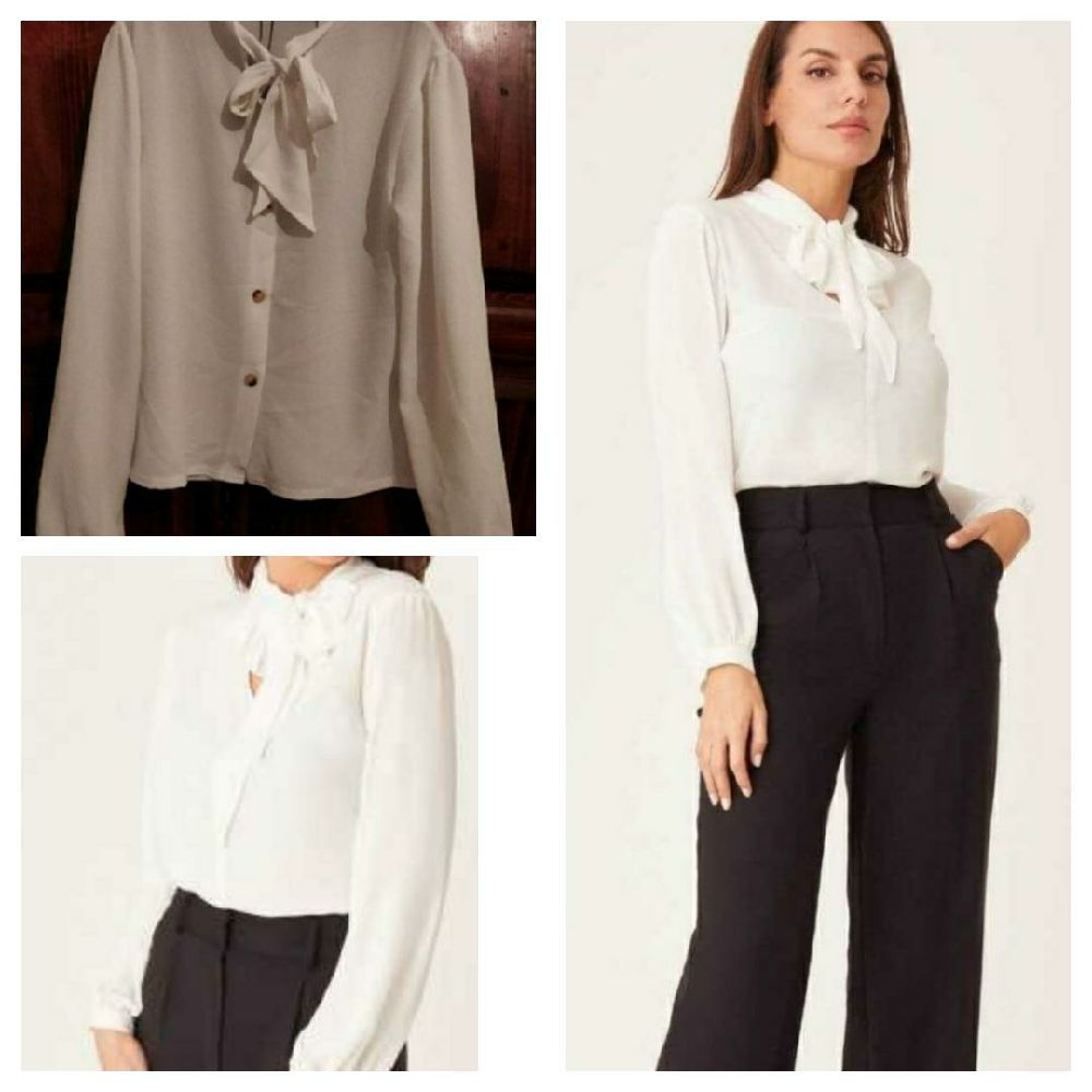 Chemise Boohoo avec col à noeud 🤍