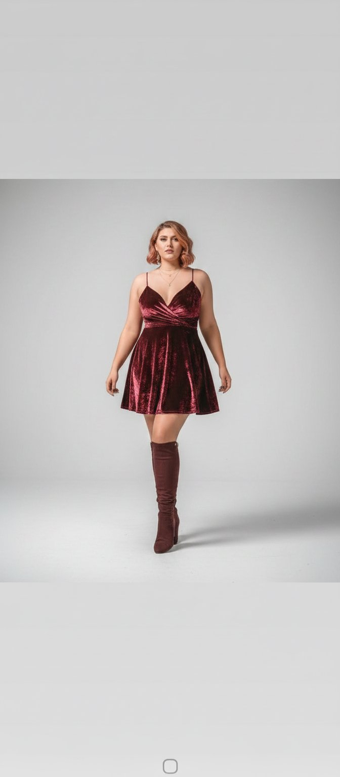 Robe velour rouge bordeaux 