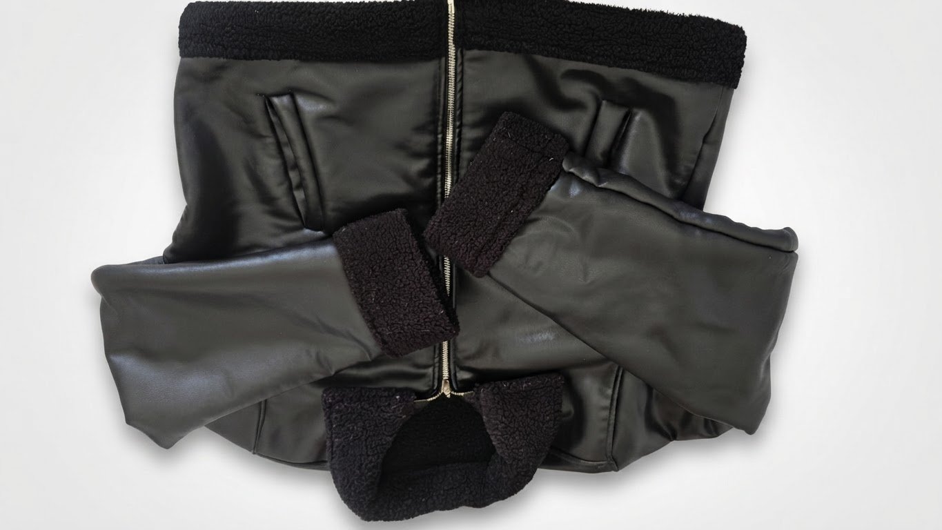Manteau noir cuire 