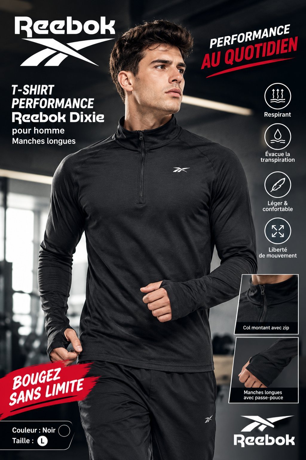 T-shirt de performance Reebok