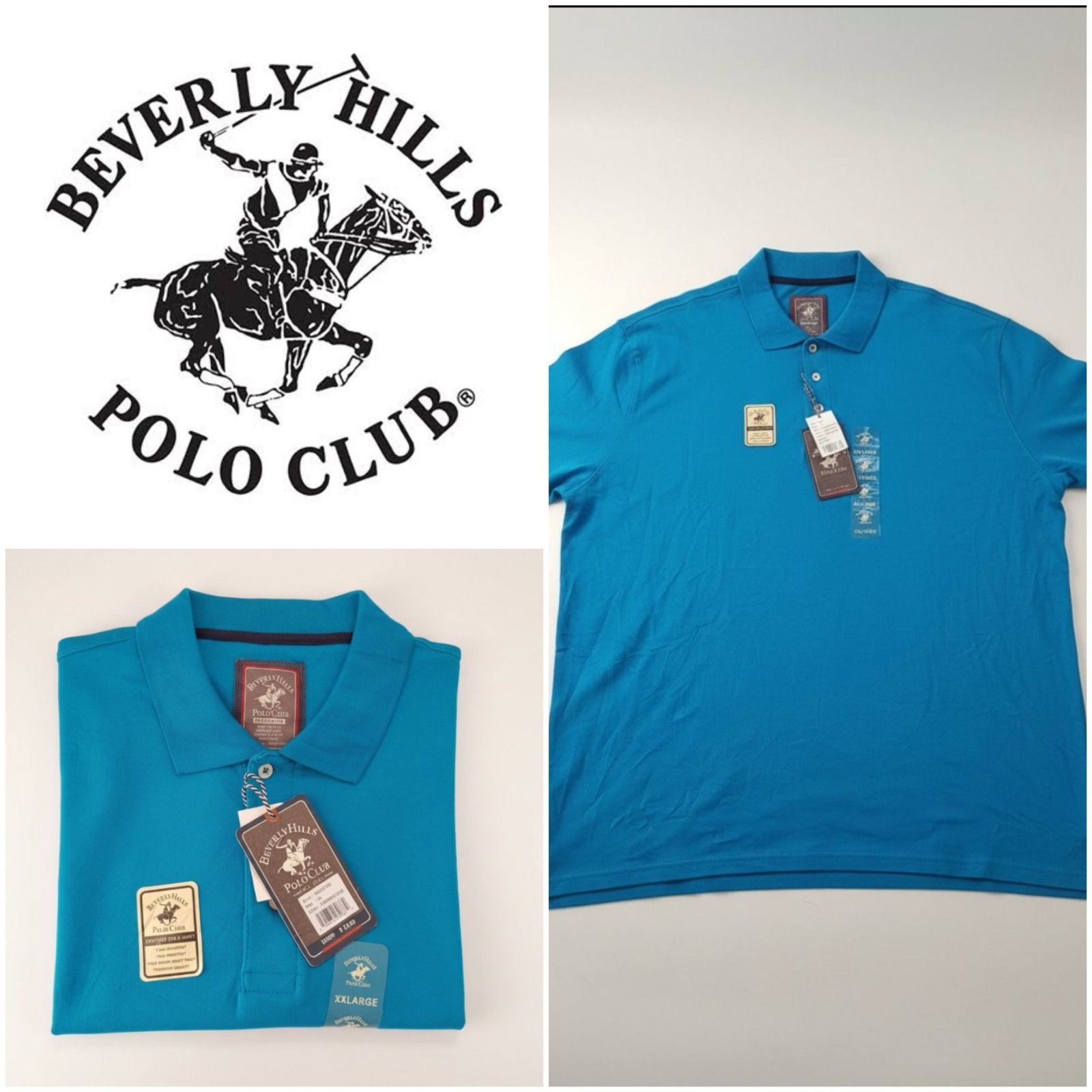 Polo homme bleu turquoise