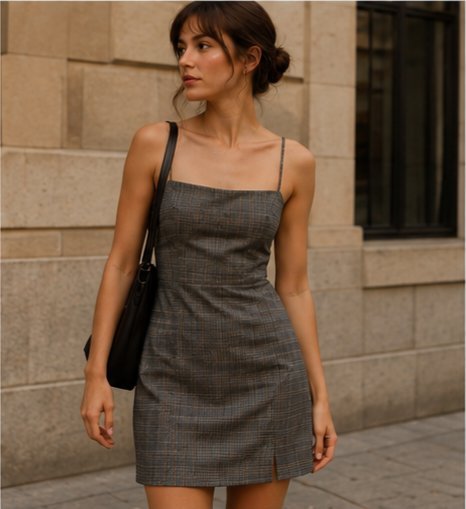 Robe mini en carreaux xs