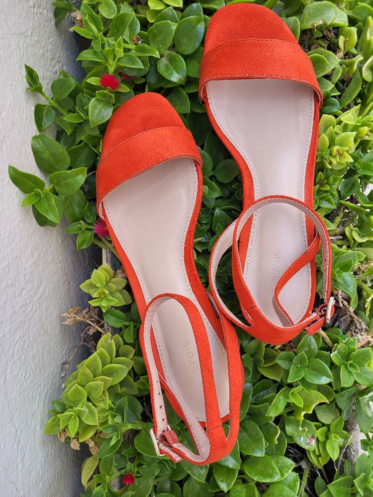 Escarpins orange daim Parfois – Pointure 39