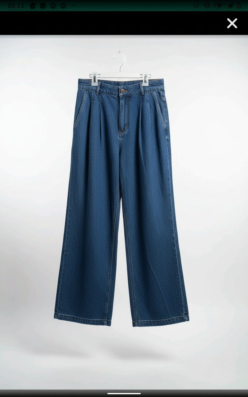 Pantalon large jean stradivarius 