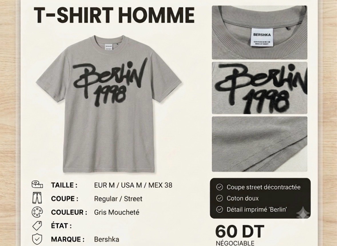 T-shirt bershka taille m-l