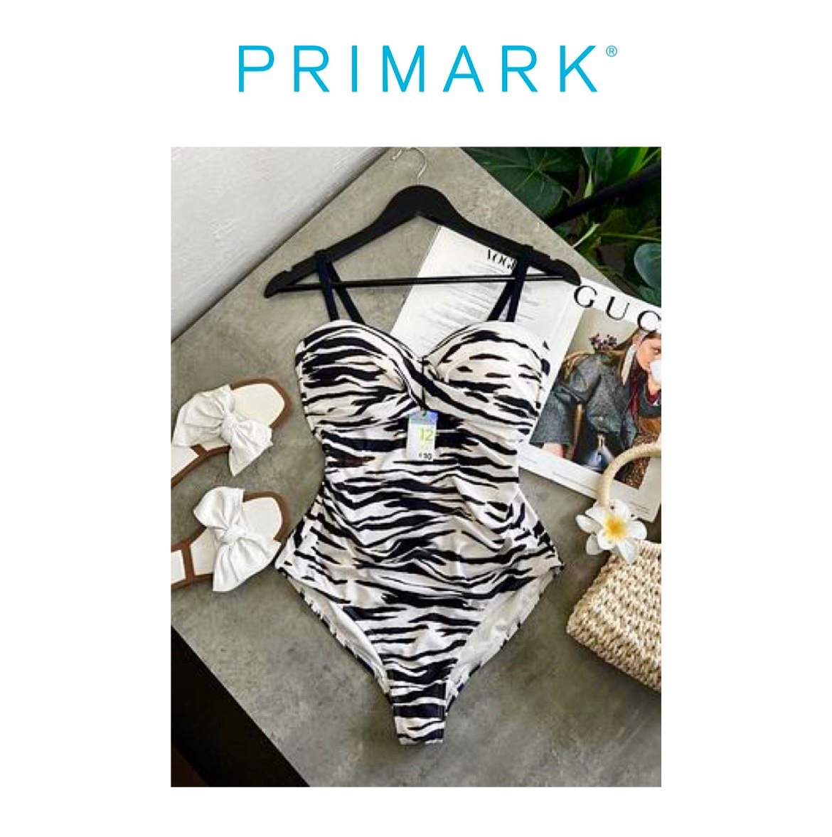 Maillot de bain PRIMARK noir/marron Zebra print 🦓 avec cache-maillot offert 😍