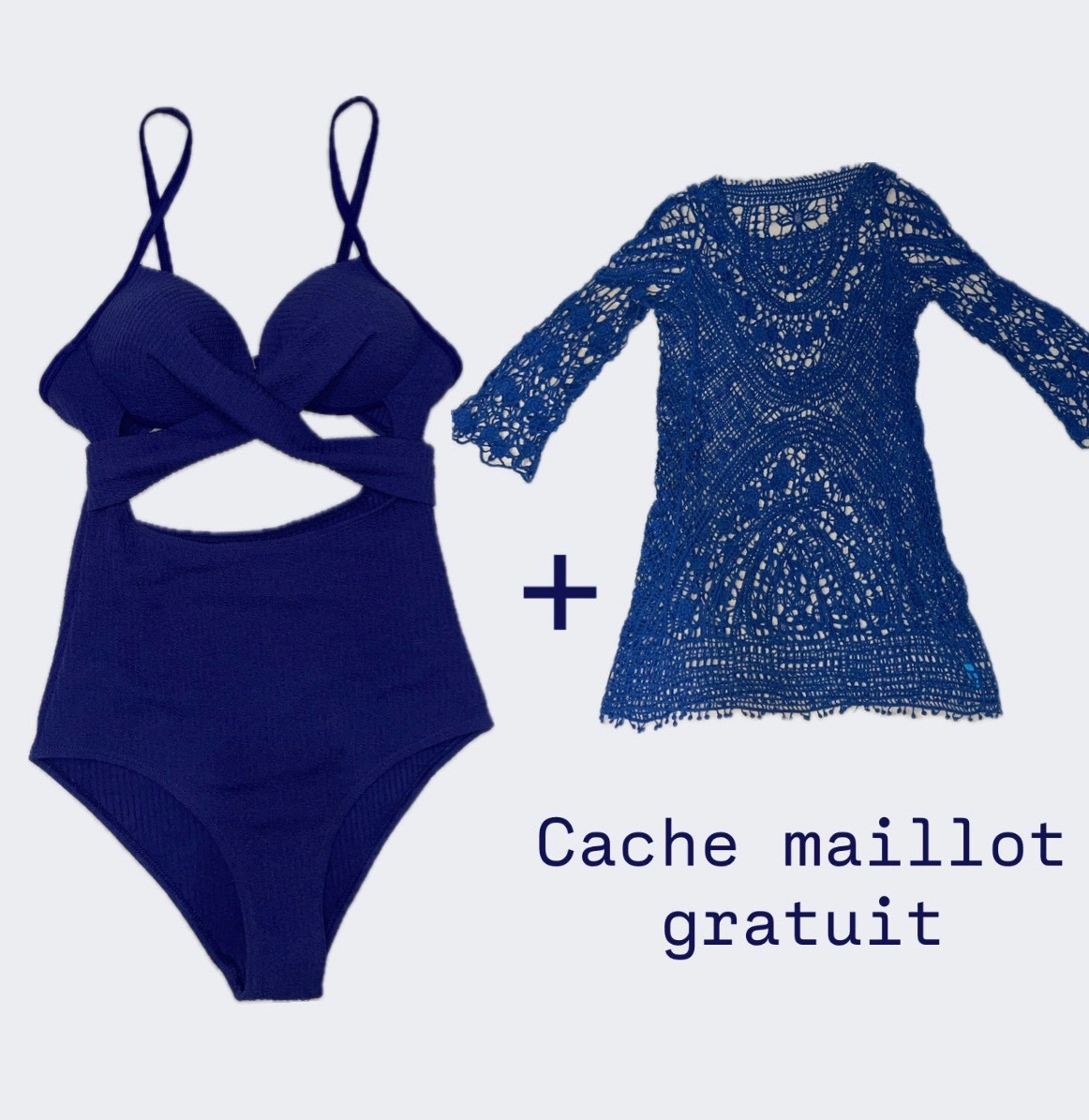 Maillot bleu avec cache gratuit!!! Promooooo fin d'été profitez 💙