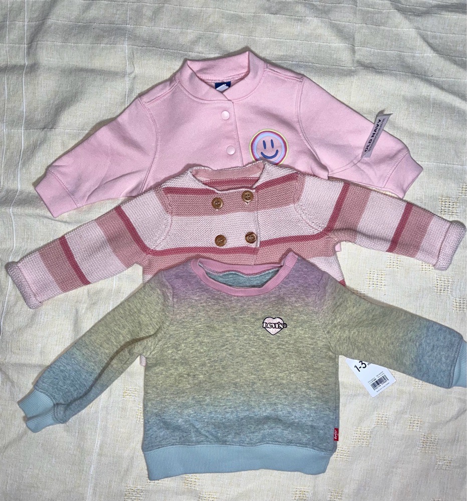 lot de 3 pieces neuves en rose pour bébé 1 à 3 mois
