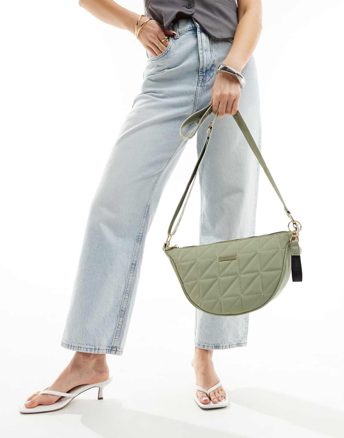 River island/ sac à bandoulière rond / kaki