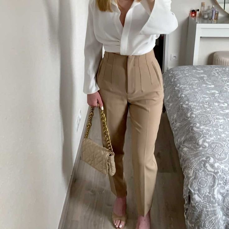 Pantalon taille haute zara