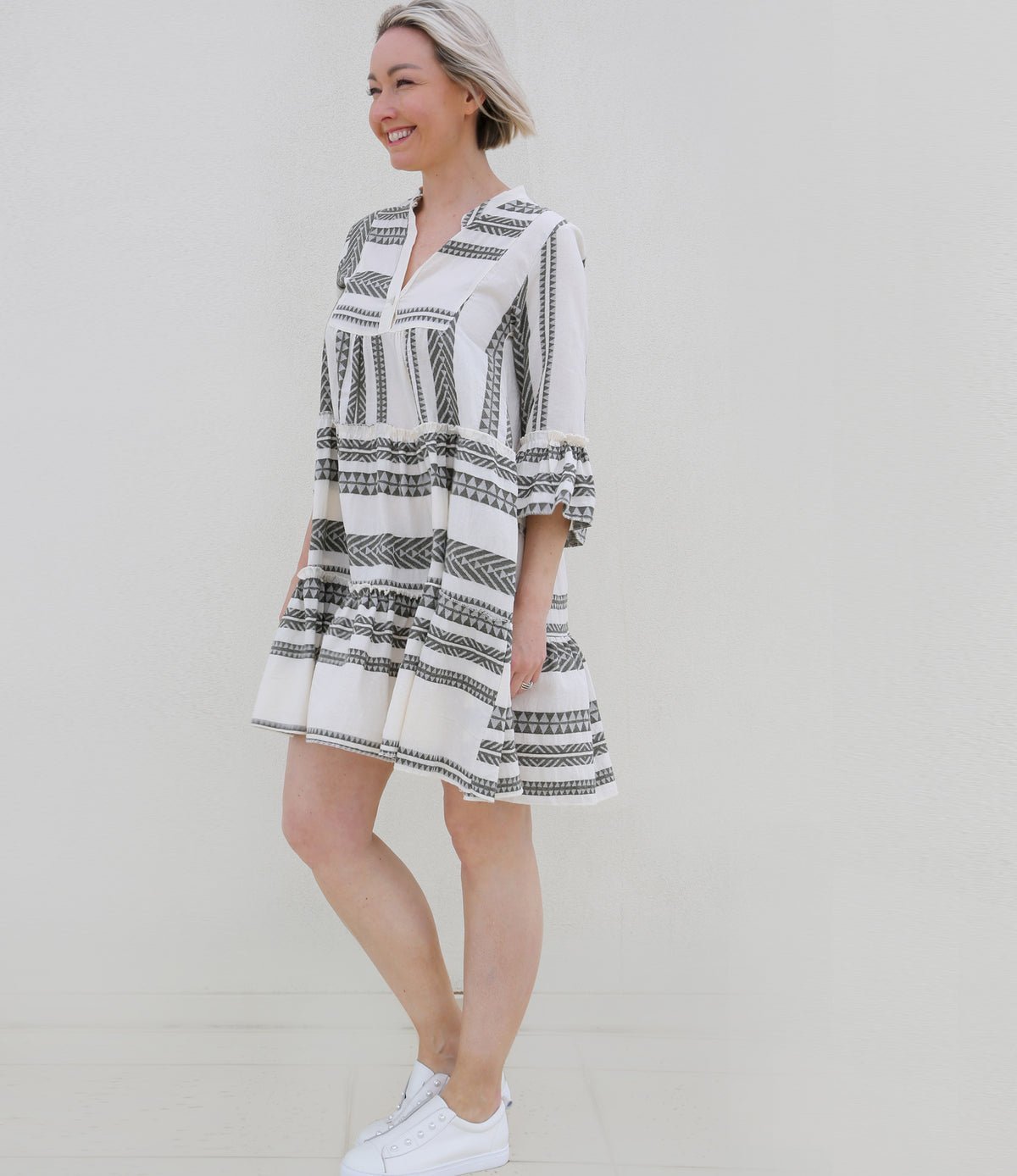 Robe Paysanne en coton Pria made in Italy 100% coton de la marque Ann Bennetti