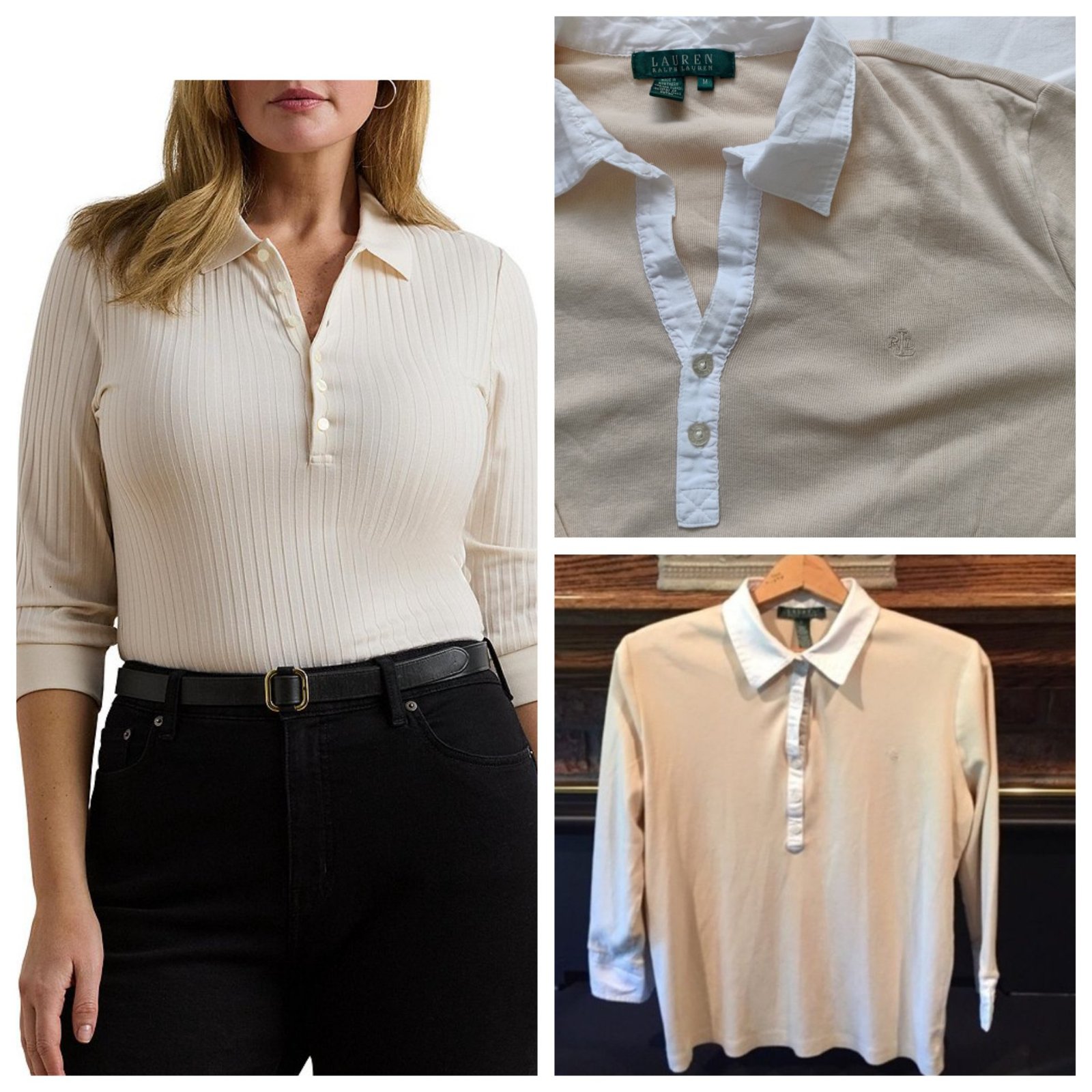 Pull polo Ralph Lauren manches 3/4