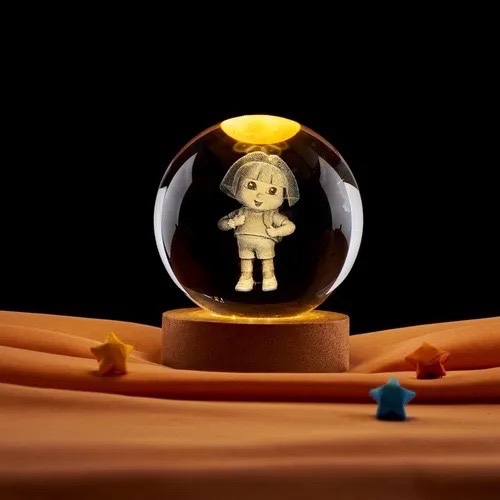 Boule cristale lumineuse dora