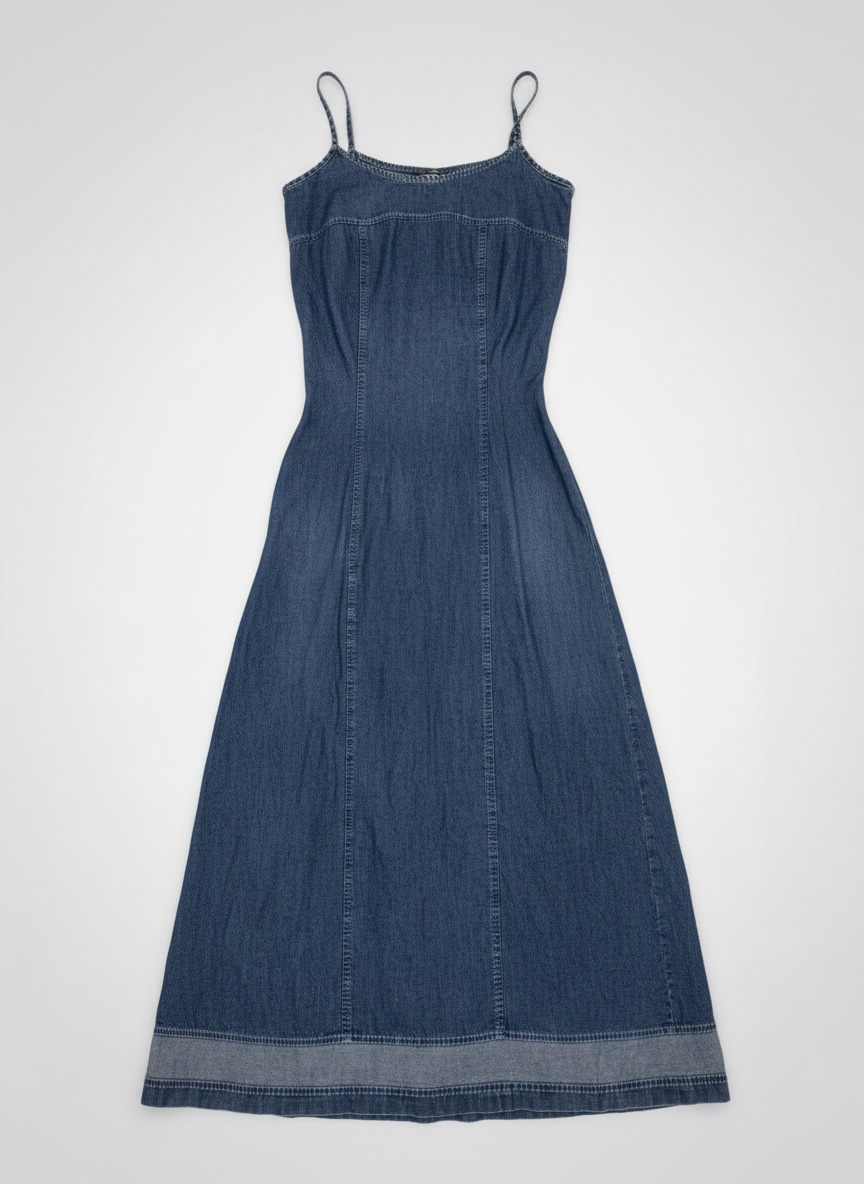 Robe jean longue avec fente 