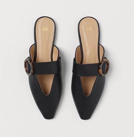 Mules noires H&M avec boucle effet écaille⁠