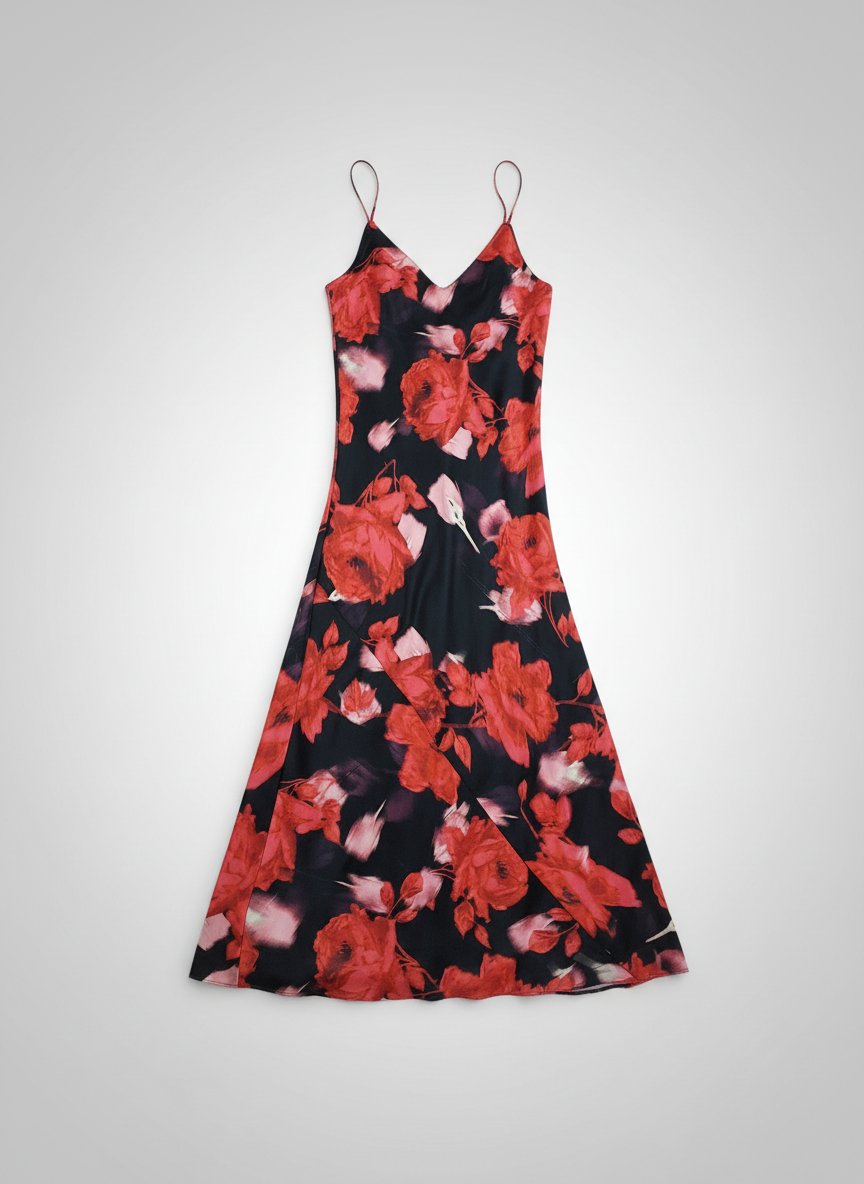 Robe noire avec fleur  satin  dos nus soiree