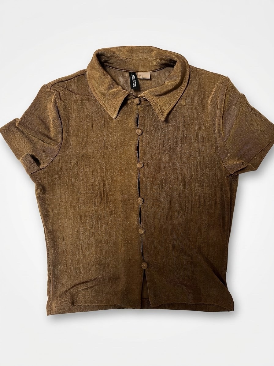 Top chemise marron 