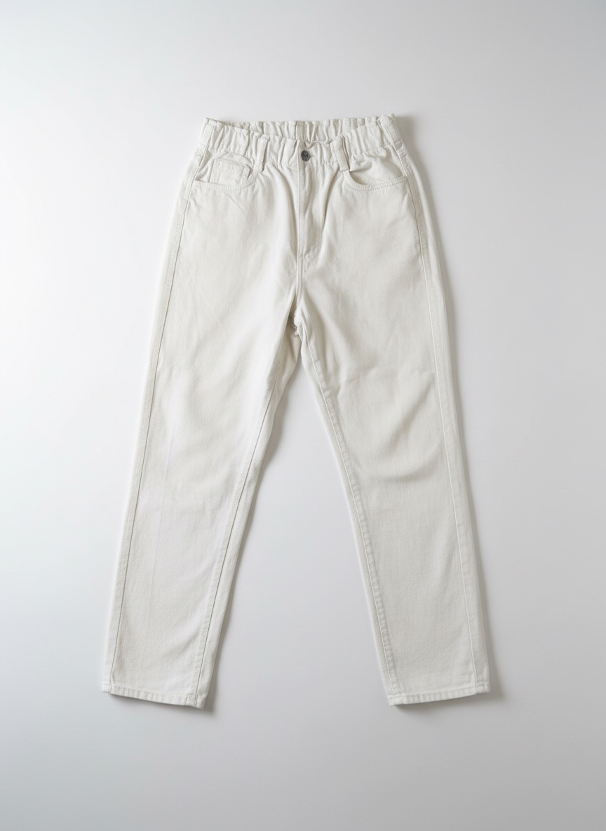 Jean blanc taille haute