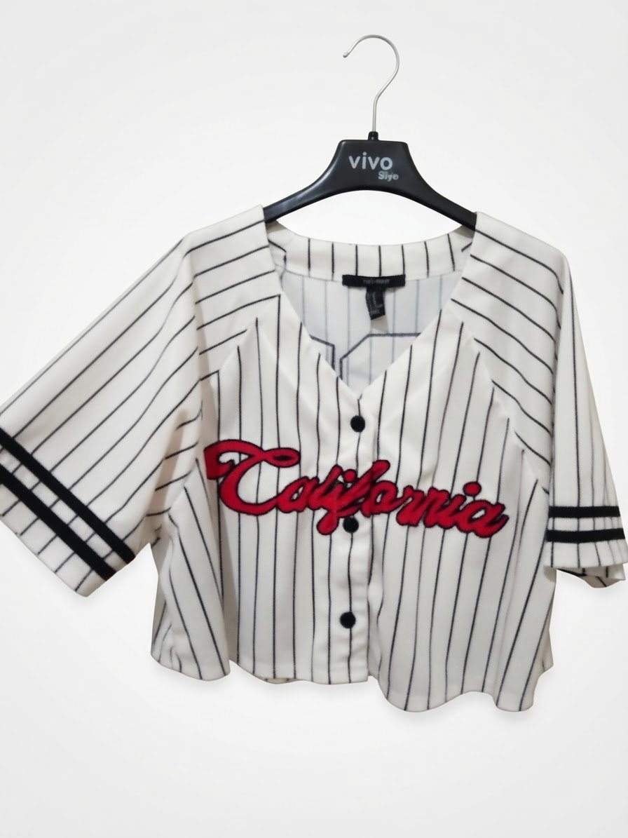 Chemise baseball à rayures
