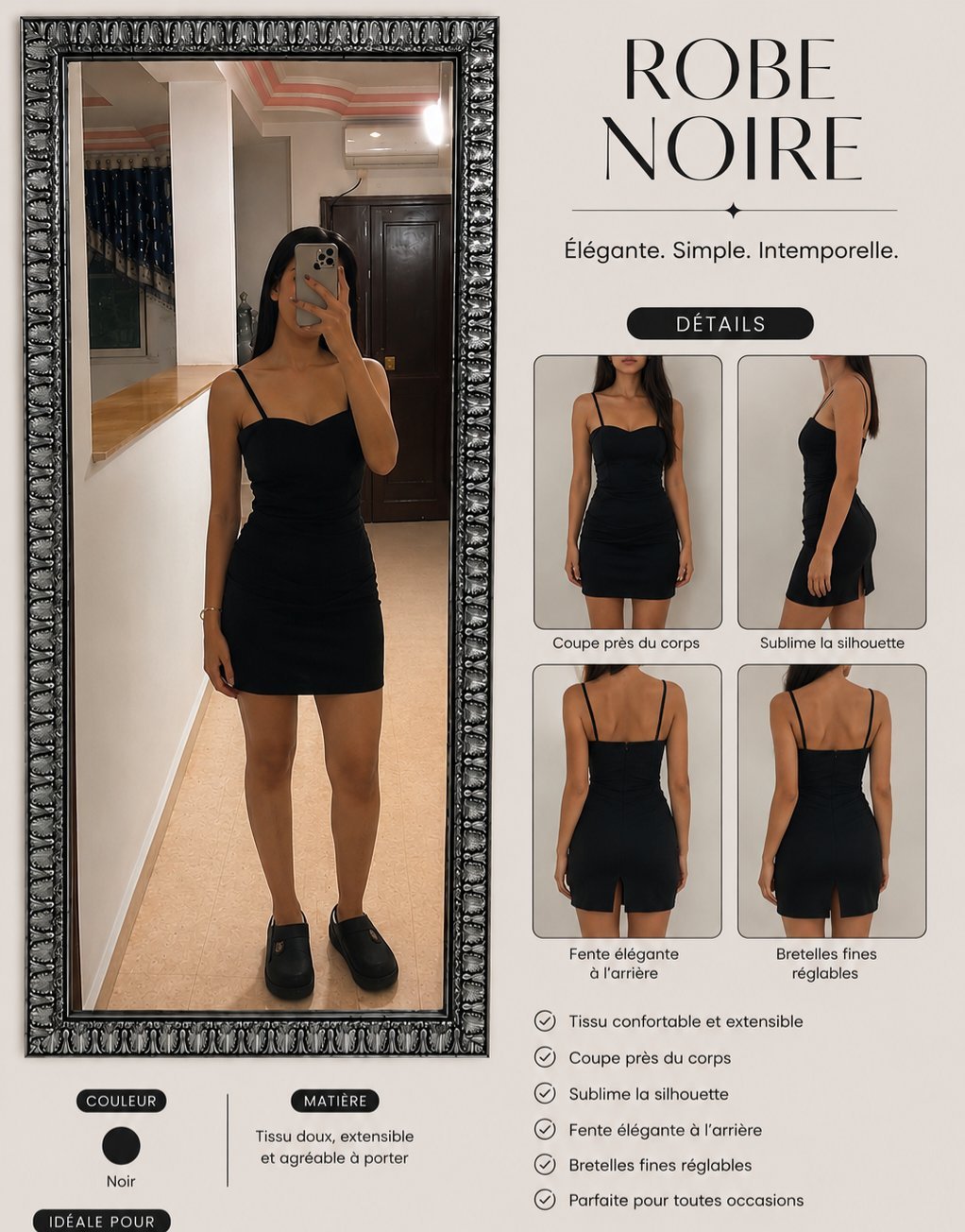 Robe effet satinée 