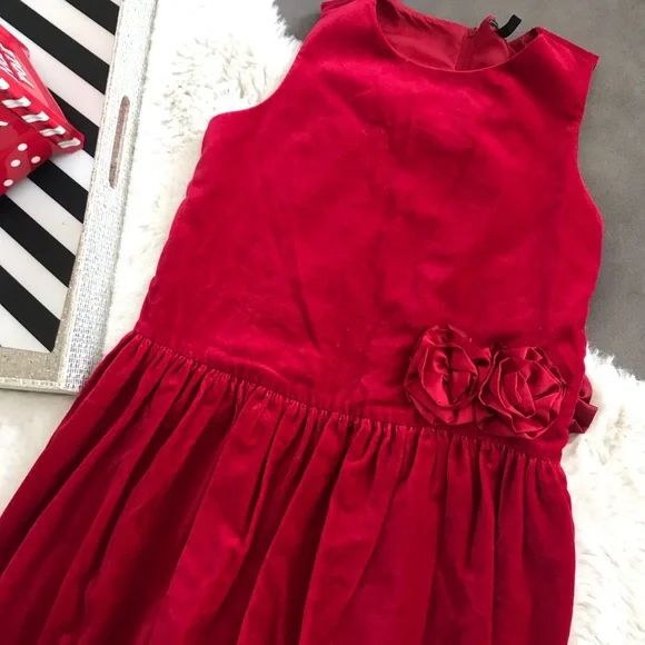 Robe velours rouge benetton 11-12 ans