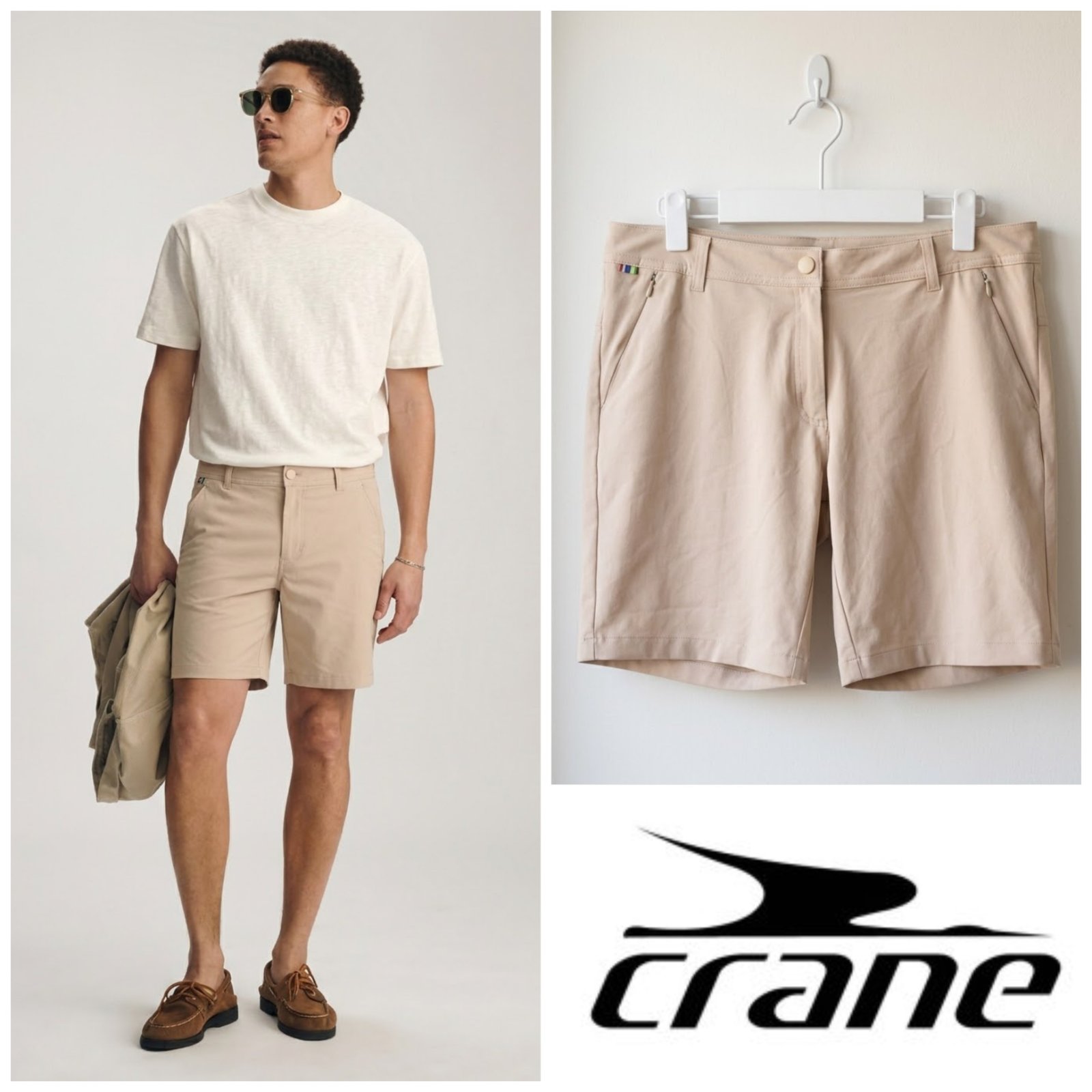 Short CRANE  beige pour homme taille L/XL