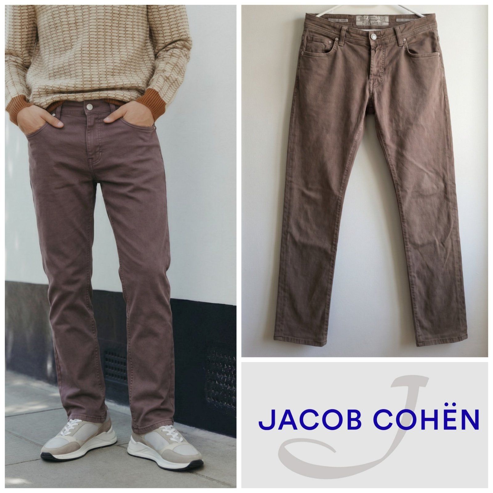 Jeans marron clair JACOB COHEN pour homme taille 31US (taille S)