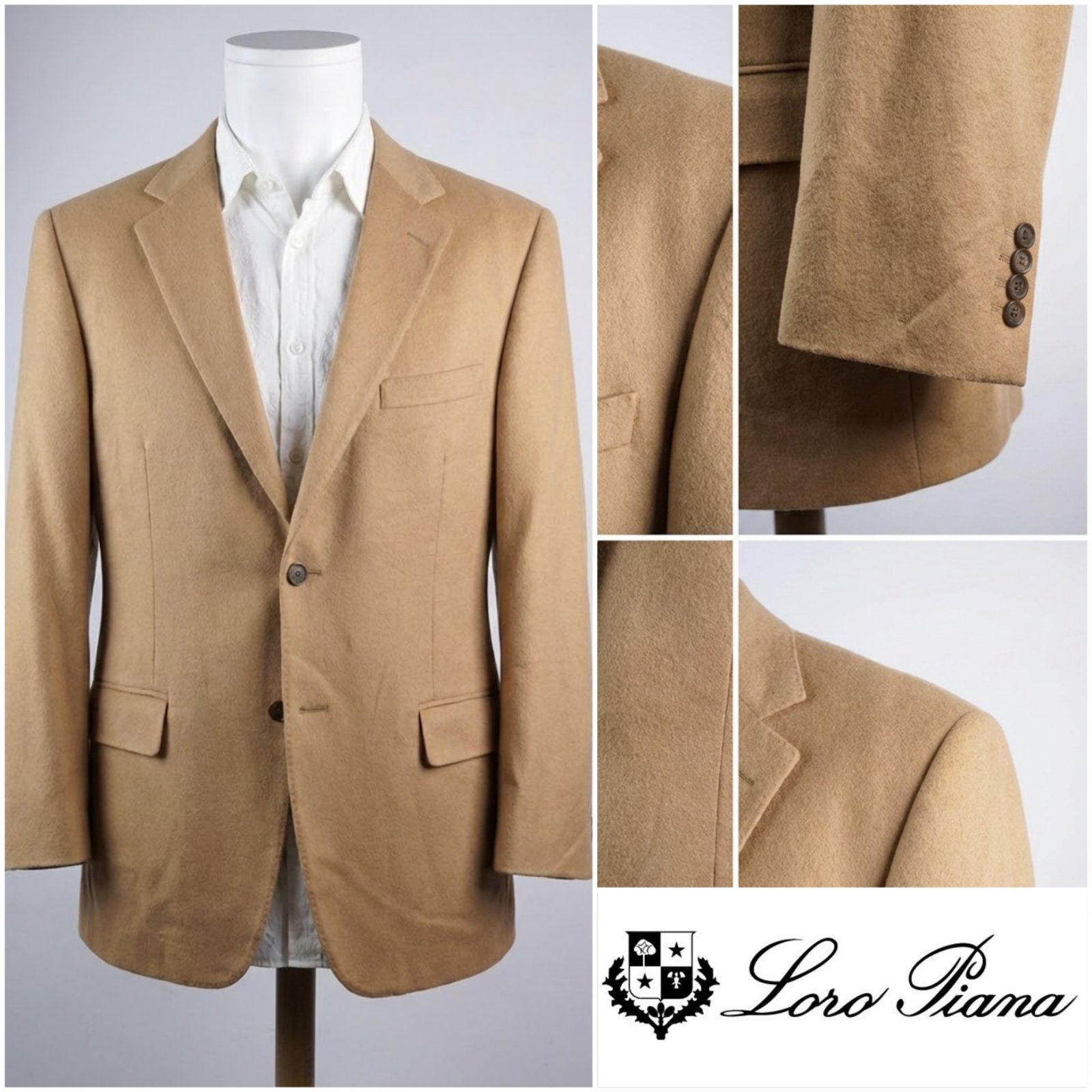 Blazer LORO PIANA 100% Cachemire couleur camel taille 52 (équivalent à la taille L/XL)