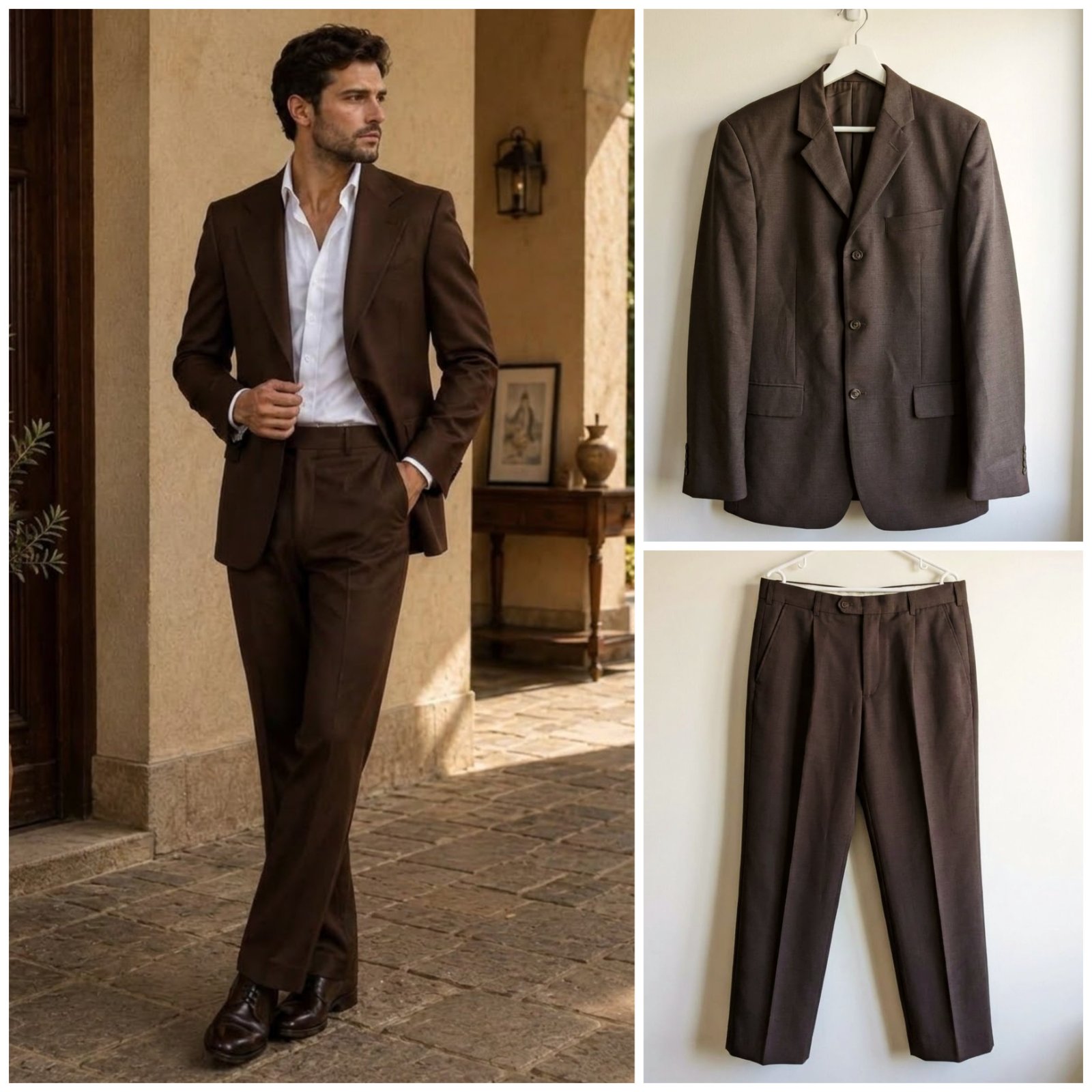 Costume Complet Marron Studio Coletti pour homme taille L 