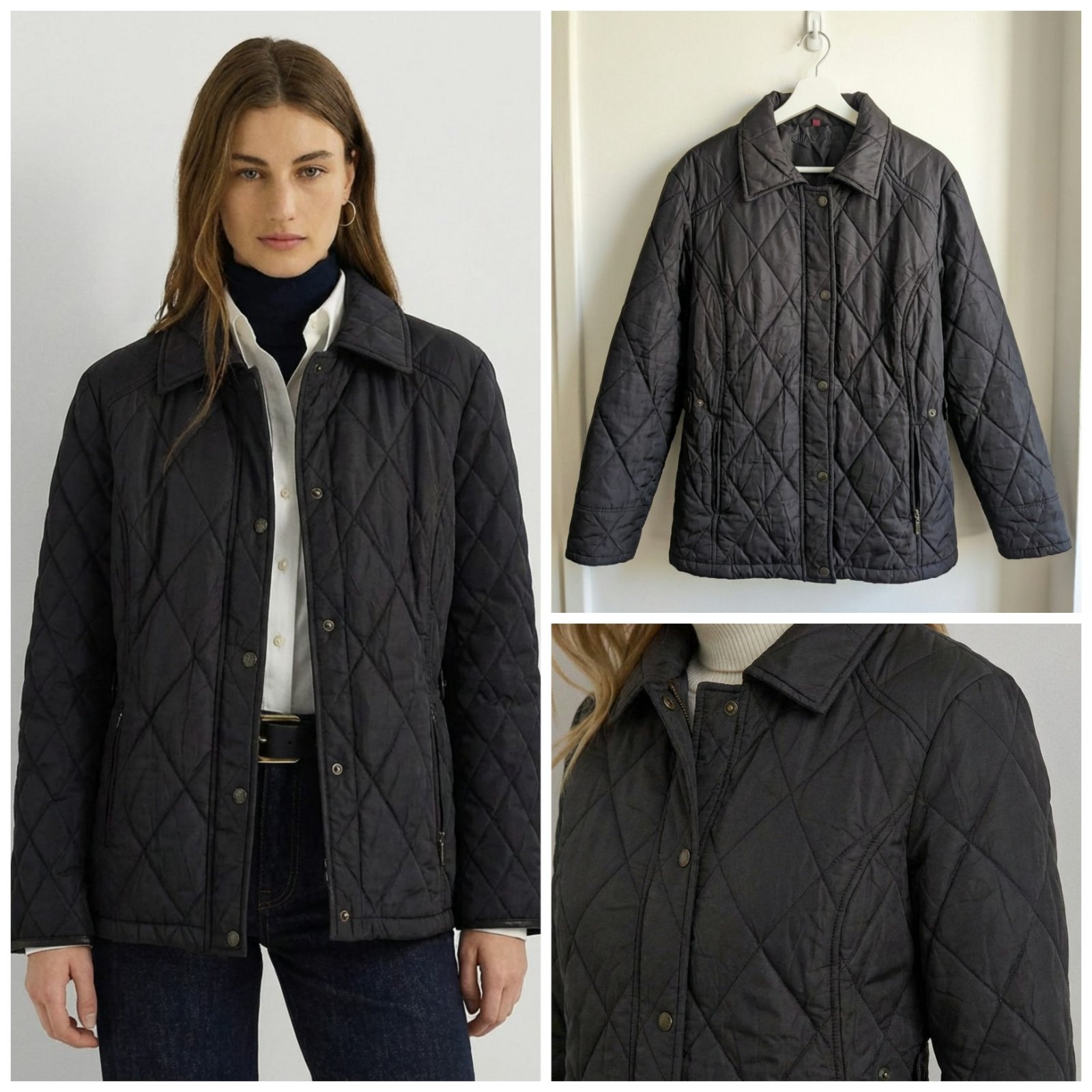 Manteau noir carreaux BIAGGINI pour femmes taille 46