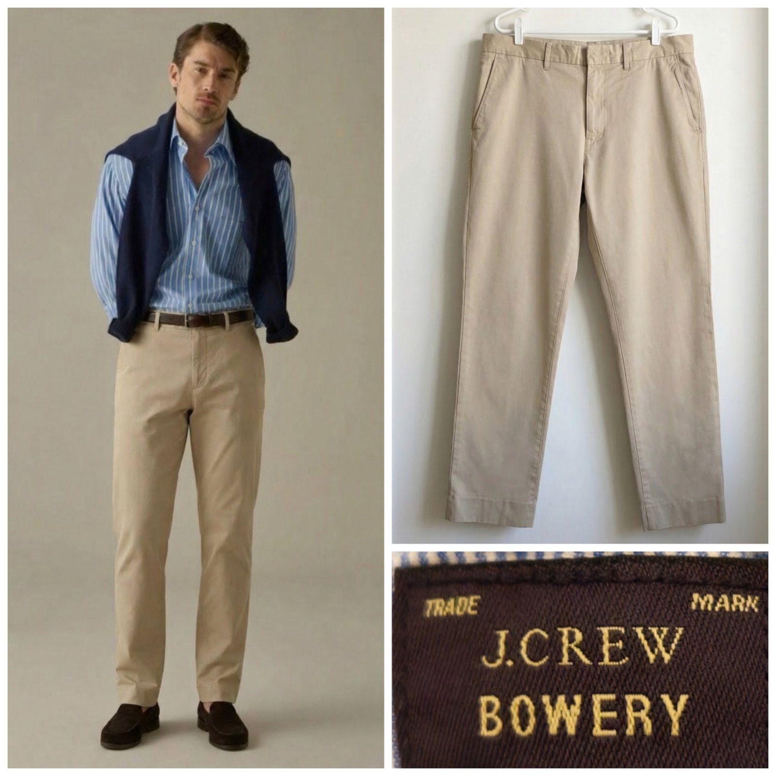 Pantalon de chino J. CREW Bowery pour hommes  taille M (taille 34US 44eu)