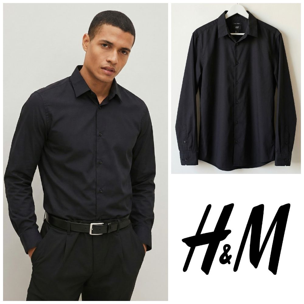 Chemise noir H&M pour homme taille M