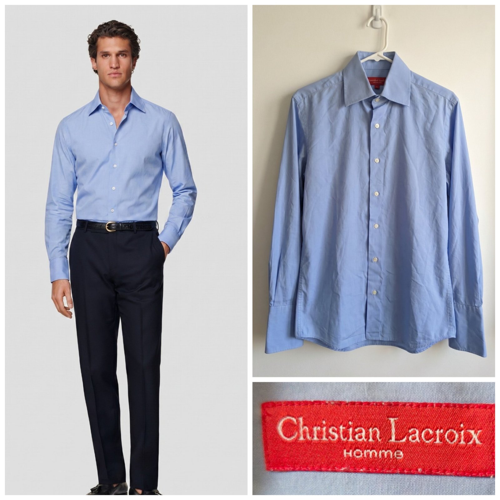 Chemise bleu ciel CHRISTIAN LACROIX taille S pour homme taille  