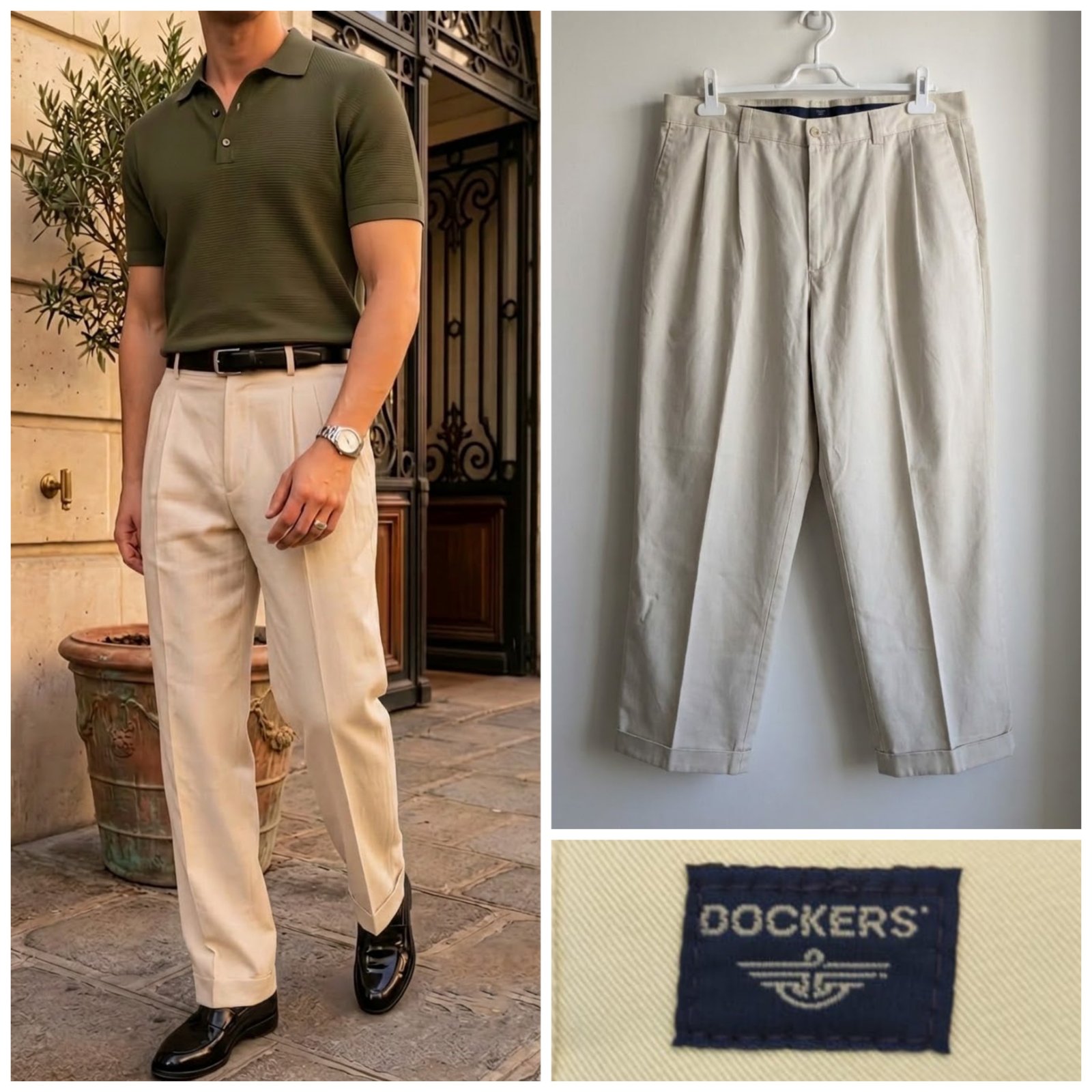 Pantalon blanc DOCKERS pour homme taille L (36US 46FR)