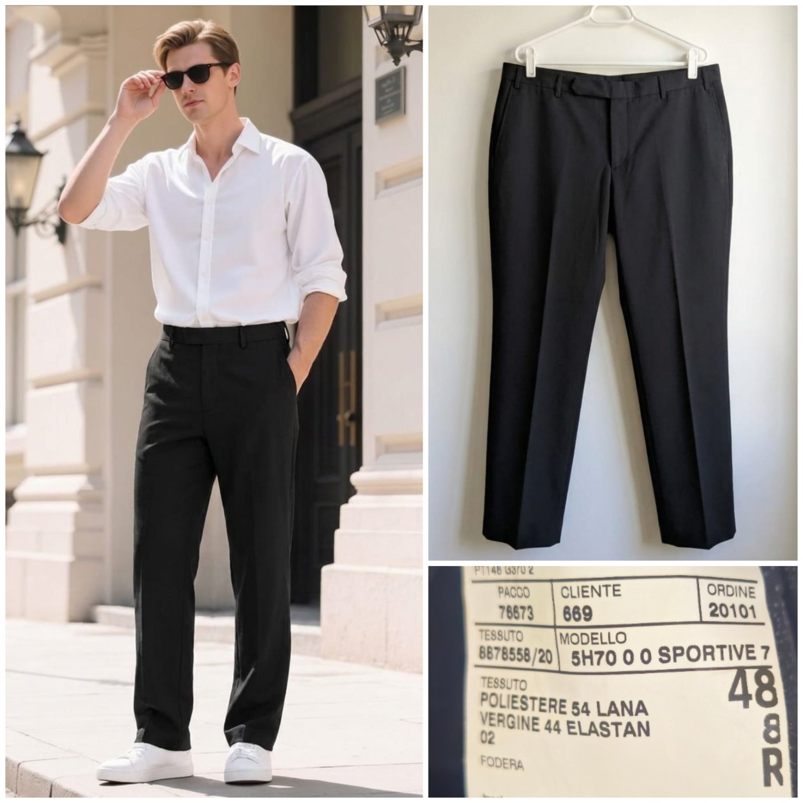 Pantalon noir pour homme taille 44FR (48IT)