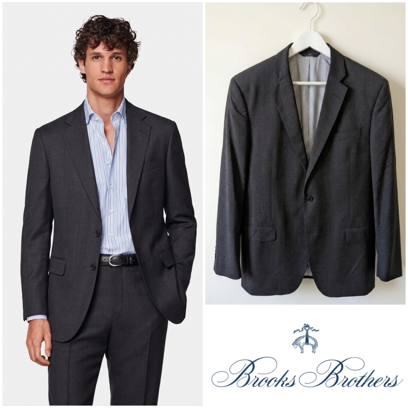 Blazer Gris foncé (gris anthracite) Brooksbrothers pour homme taille XL (54FR 42US)