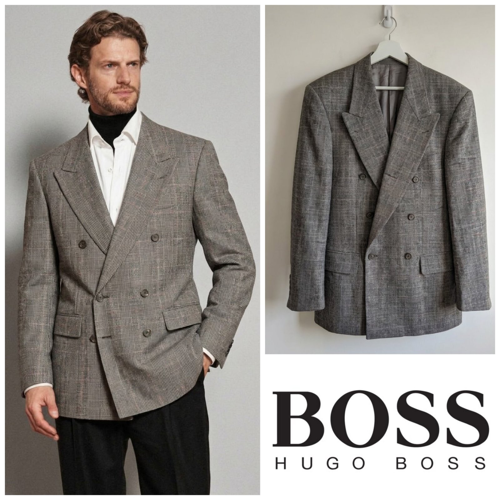 Blazer croisé gris HUGO BOSS pour homme taille M (taille 48)