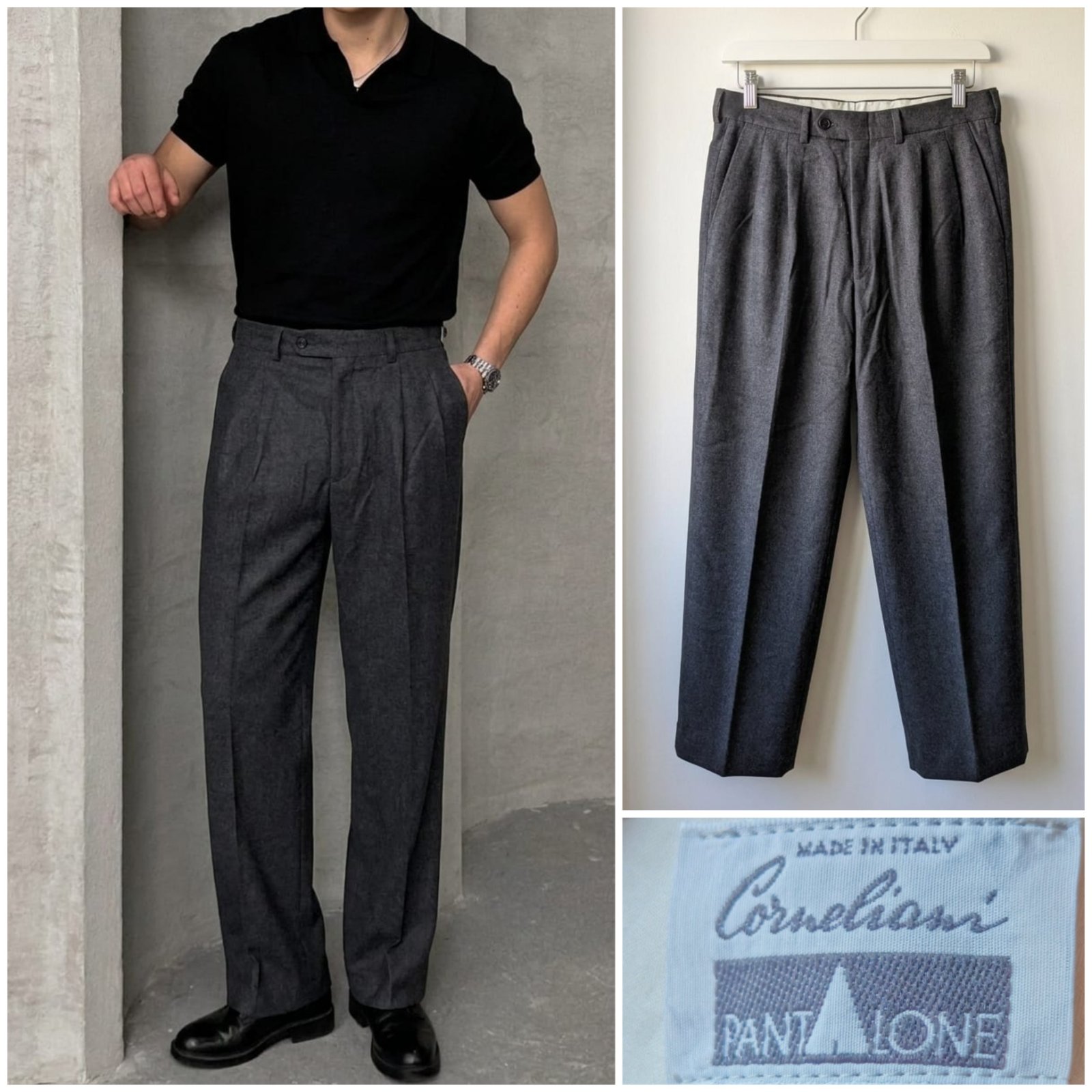 Pantalon gris foncé anthracite CORNELIANI pour homme taille 40 EU ( Taille S)