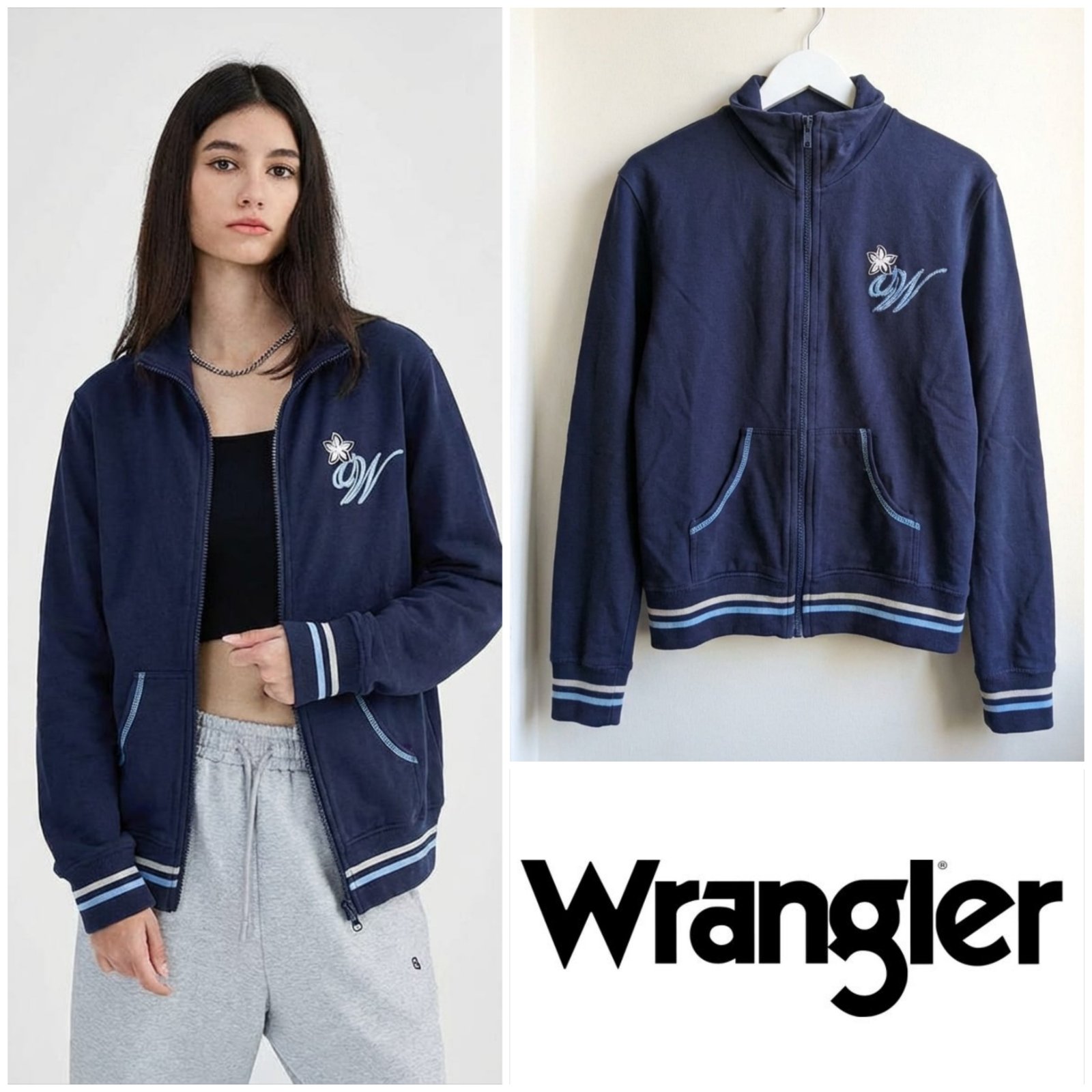 Veste bleu WRANGLER taille L 100% cotton