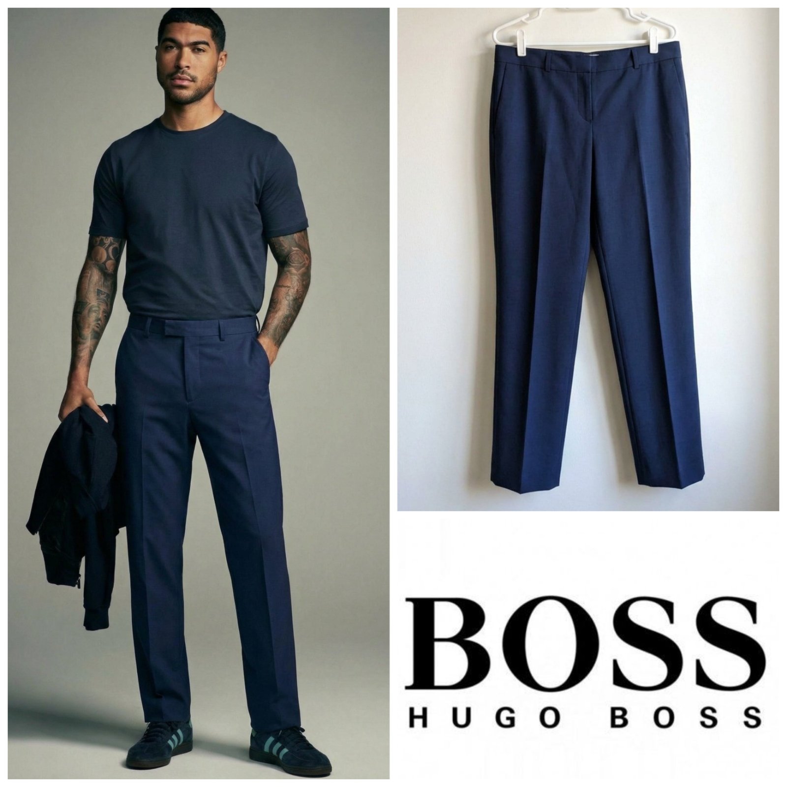 Pantalon bleu slim HUGO BOSS taille 40 (Taille S)