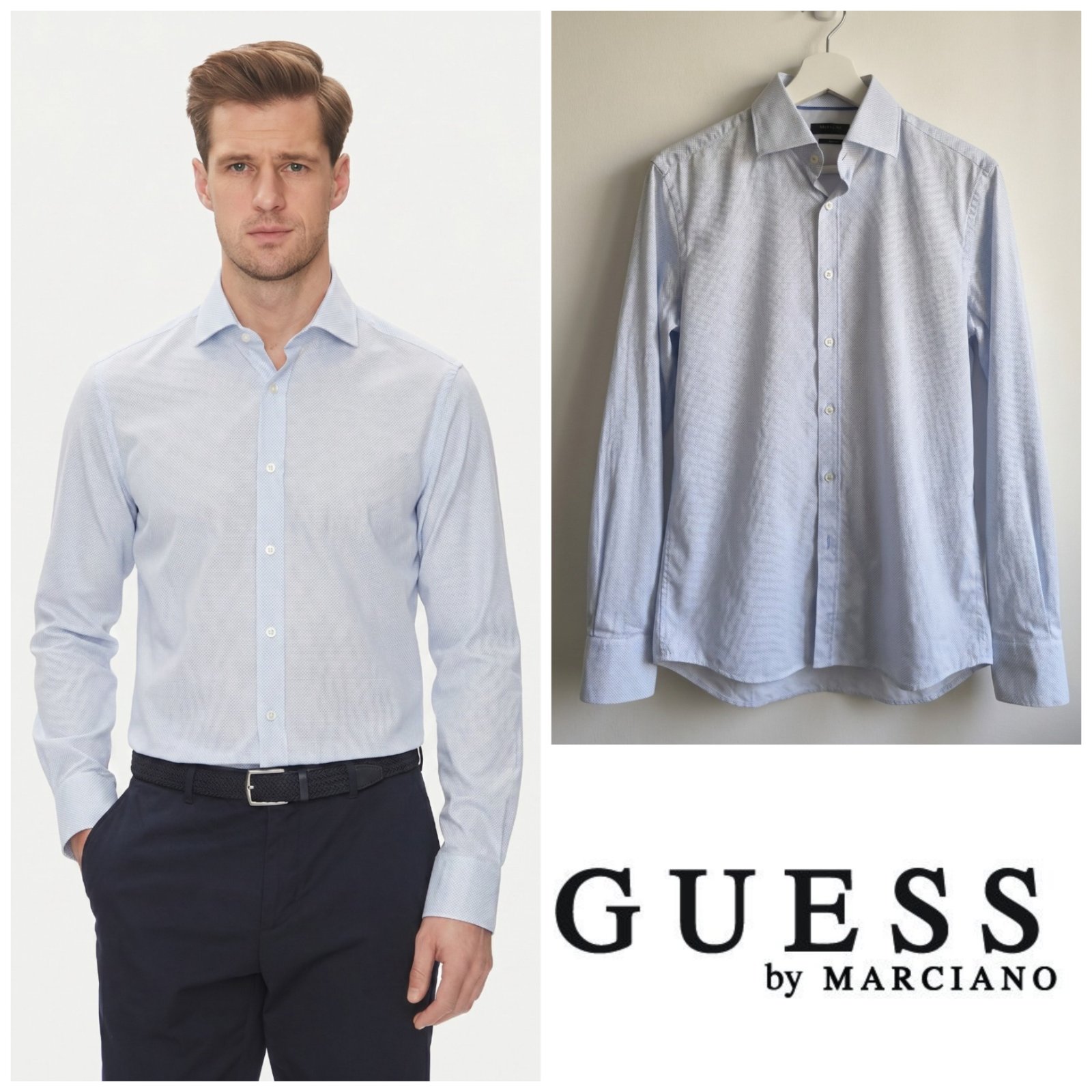 Chemise bleu ciel slim fit GUESS by Marciano taille M