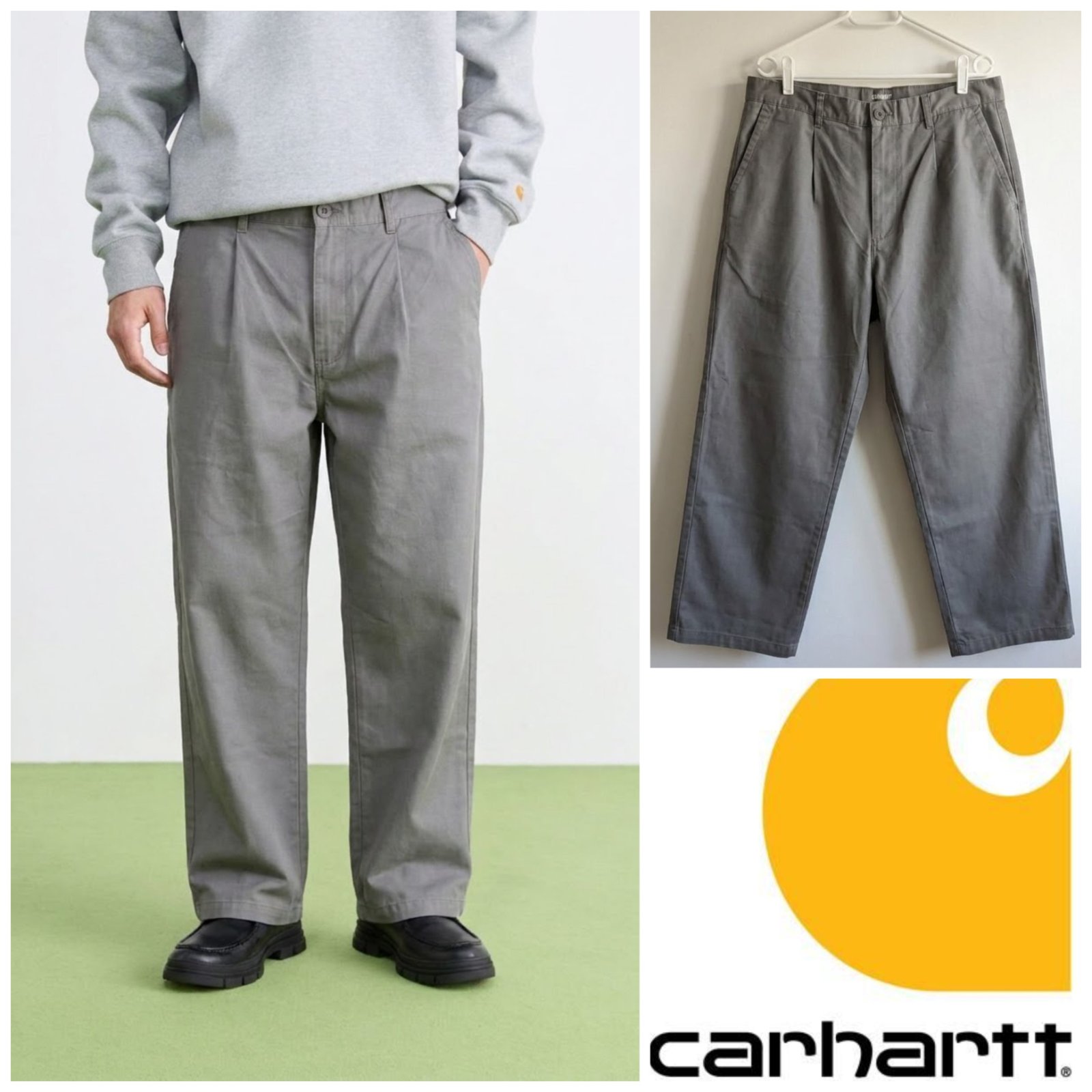 Pantalon baggy vert olive/gris CARHARTT pour homme taille S ( 30US)