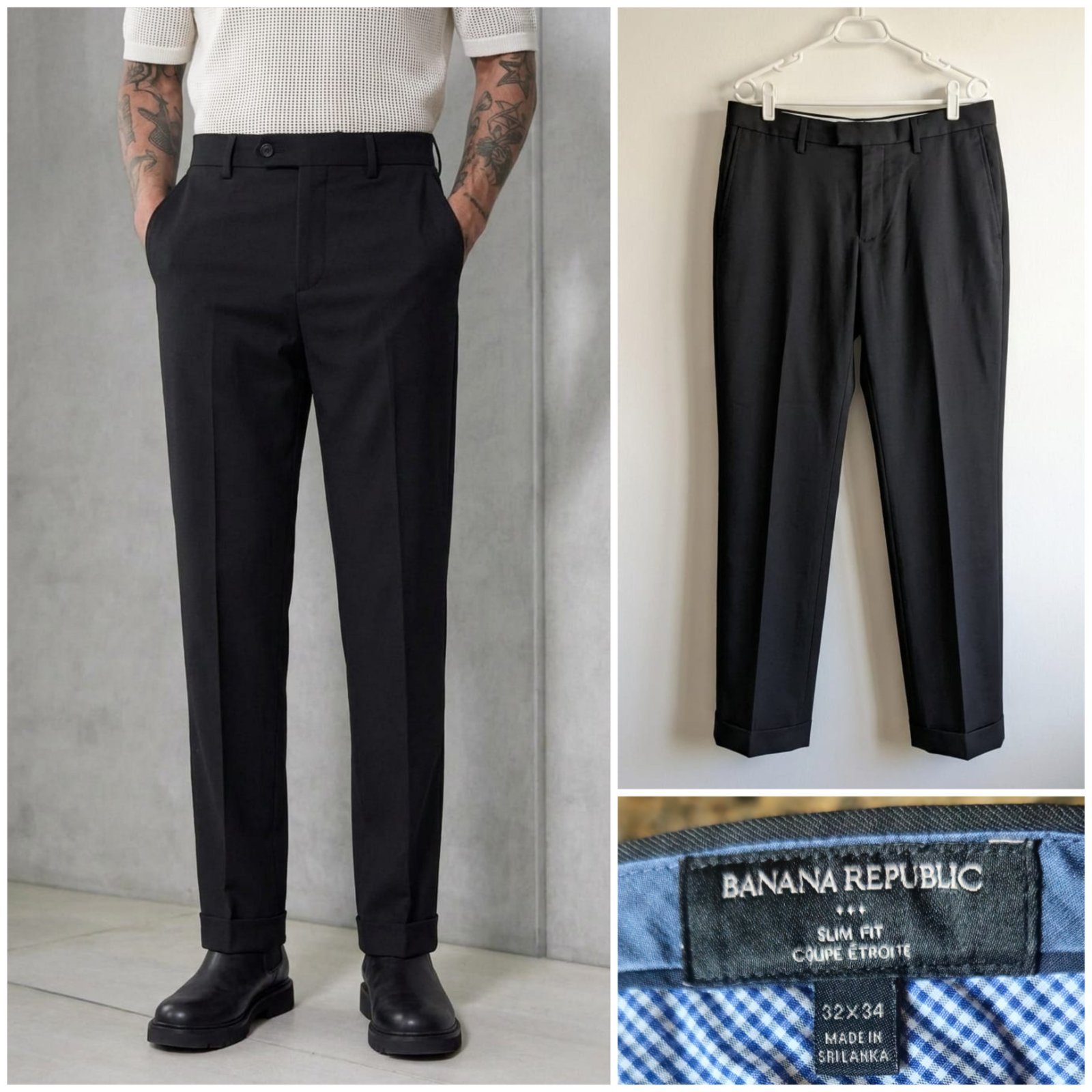 Pantalon noir BANANA REPUBLIC coupe étroite taille 42FR (Taille M)