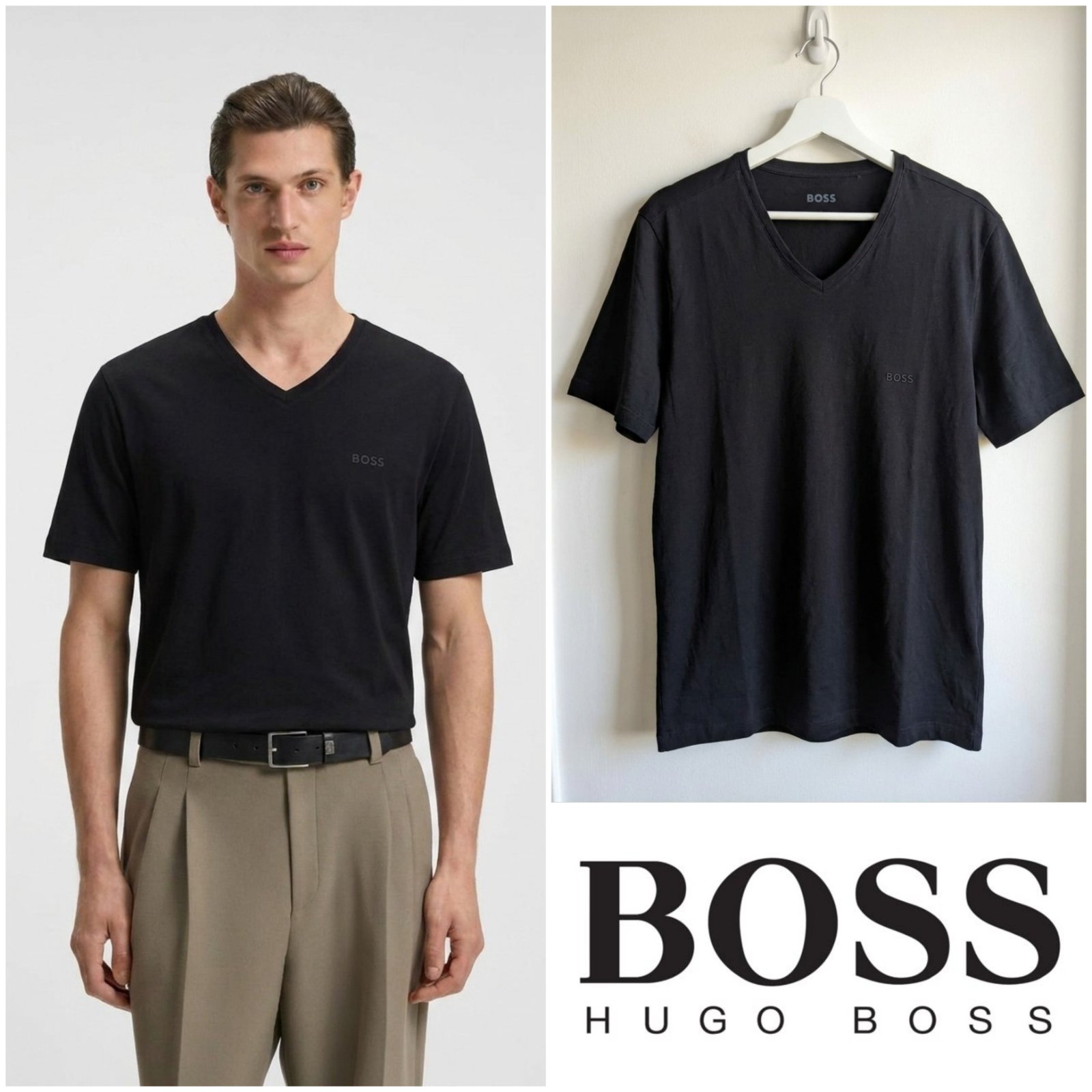 T shirt noir HUGO BOSS pour homme taille L